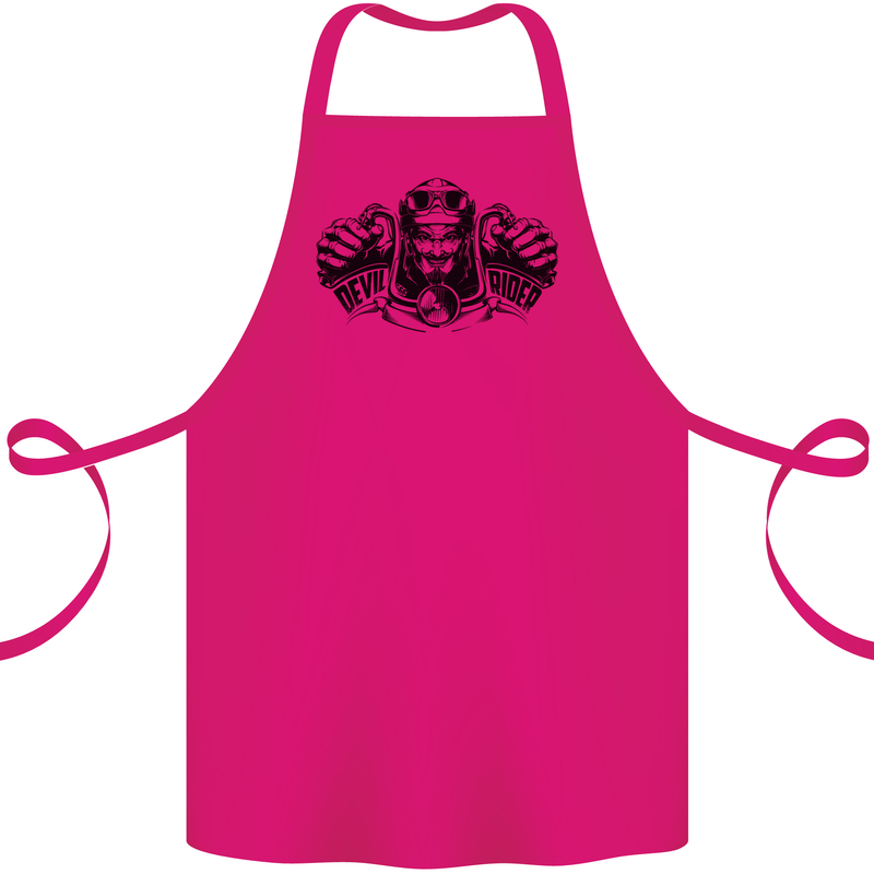 Devil Rider Motorcycle Motorbike Biker Cotton Apron 100% Organic Pink