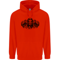 Devil Rider Motorcycle Motorbike Biker Mens 80% Cotton Hoodie Bright Red