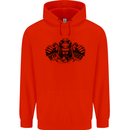 Devil Rider Motorcycle Motorbike Biker Mens 80% Cotton Hoodie Bright Red