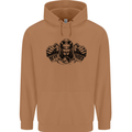 Devil Rider Motorcycle Motorbike Biker Mens 80% Cotton Hoodie Caramel Latte