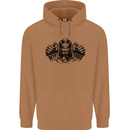 Devil Rider Motorcycle Motorbike Biker Mens 80% Cotton Hoodie Caramel Latte