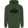 Devil Rider Motorcycle Motorbike Biker Mens 80% Cotton Hoodie Forest Green
