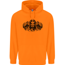 Devil Rider Motorcycle Motorbike Biker Mens 80% Cotton Hoodie Orange