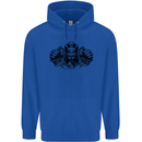 Devil Rider Motorcycle Motorbike Biker Mens 80% Cotton Hoodie Royal Blue