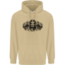 Devil Rider Motorcycle Motorbike Biker Mens 80% Cotton Hoodie Sand