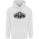 Devil Rider Motorcycle Motorbike Biker Mens 80% Cotton Hoodie White