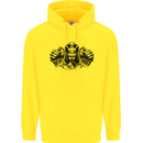 Devil Rider Motorcycle Motorbike Biker Mens 80% Cotton Hoodie Yellow