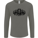 Devil Rider Motorcycle Motorbike Biker Mens Long Sleeve T-Shirt Charcoal