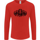 Devil Rider Motorcycle Motorbike Biker Mens Long Sleeve T-Shirt Red