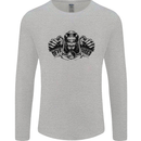Devil Rider Motorcycle Motorbike Biker Mens Long Sleeve T-Shirt Sports Grey