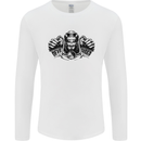 Devil Rider Motorcycle Motorbike Biker Mens Long Sleeve T-Shirt White