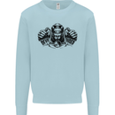 Devil Rider Motorcycle Motorbike Biker Mens Sweatshirt Jumper Light Blue