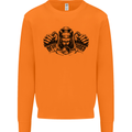 Devil Rider Motorcycle Motorbike Biker Mens Sweatshirt Jumper Orange