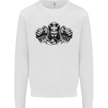 Devil Rider Motorcycle Motorbike Biker Mens Sweatshirt Jumper White