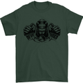Devil Rider Motorcycle Motorbike Biker Mens T-Shirt Cotton Gildan Forest Green