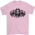 Devil Rider Motorcycle Motorbike Biker Mens T-Shirt Cotton Gildan Light Pink