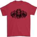 Devil Rider Motorcycle Motorbike Biker Mens T-Shirt Cotton Gildan Red