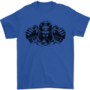 Devil Rider Motorcycle Motorbike Biker Mens T-Shirt Cotton Gildan Royal Blue