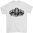 Devil Rider Motorcycle Motorbike Biker Mens T-Shirt Cotton Gildan White