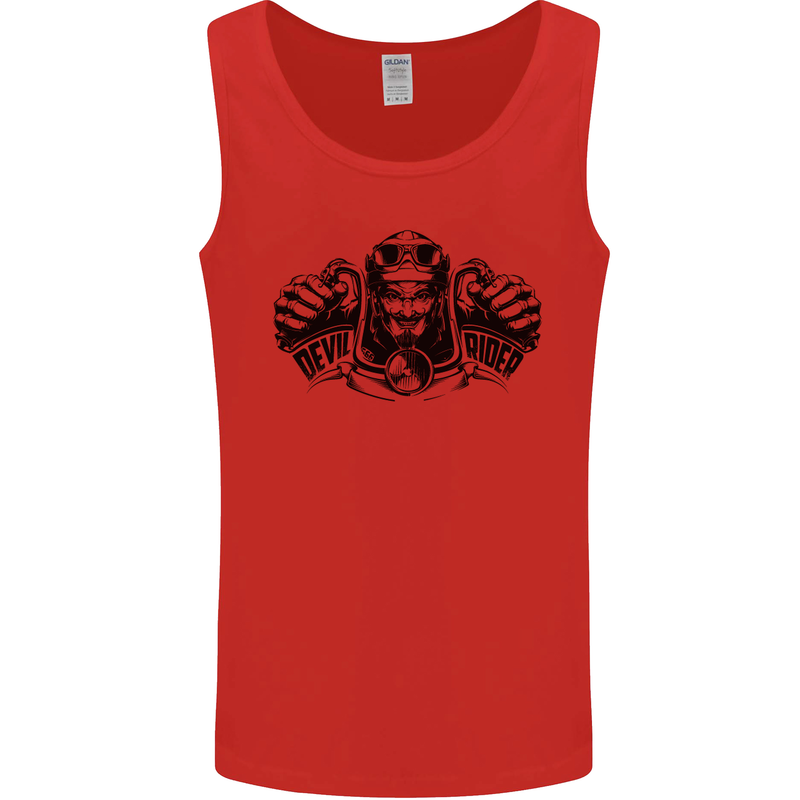Devil Rider Motorcycle Motorbike Biker Mens Vest Tank Top Red