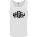 Devil Rider Motorcycle Motorbike Biker Mens Vest Tank Top White