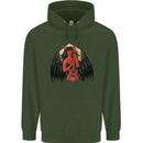 Devil Woman Guitar Death Heavy Metal Rock Childrens Kids Hoodie Forest Green