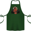 Devil Woman Guitar Death Heavy Metal Rock Cotton Apron 100% Organic Forest Green