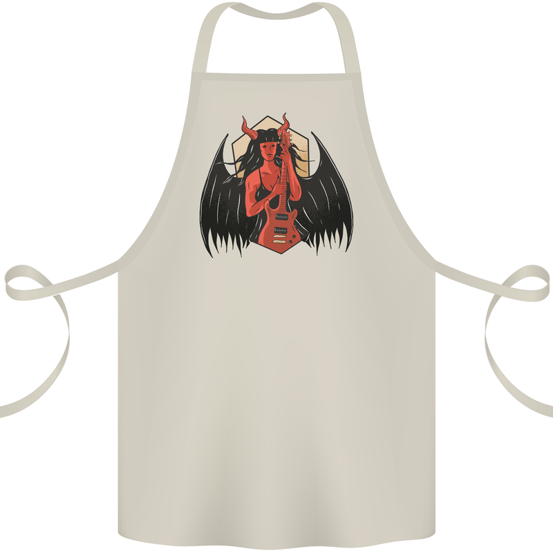 Devil Woman Guitar Death Heavy Metal Rock Cotton Apron 100% Organic Natural