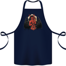 Devil Woman Guitar Death Heavy Metal Rock Cotton Apron 100% Organic Navy Blue
