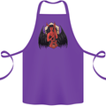 Devil Woman Guitar Death Heavy Metal Rock Cotton Apron 100% Organic Purple