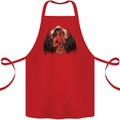 Devil Woman Guitar Death Heavy Metal Rock Cotton Apron 100% Organic Red