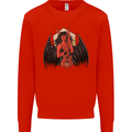 Devil Woman Guitar Death Heavy Metal Rock Kids Sweatshirt Jumper Bright Red