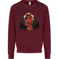 Devil Woman Guitar Death Heavy Metal Rock Kids Sweatshirt Jumper Maroon