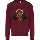 Devil Woman Guitar Death Heavy Metal Rock Kids Sweatshirt Jumper Maroon