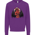 Devil Woman Guitar Death Heavy Metal Rock Kids Sweatshirt Jumper Purple