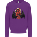 Devil Woman Guitar Death Heavy Metal Rock Kids Sweatshirt Jumper Purple