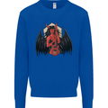 Devil Woman Guitar Death Heavy Metal Rock Kids Sweatshirt Jumper Royal Blue