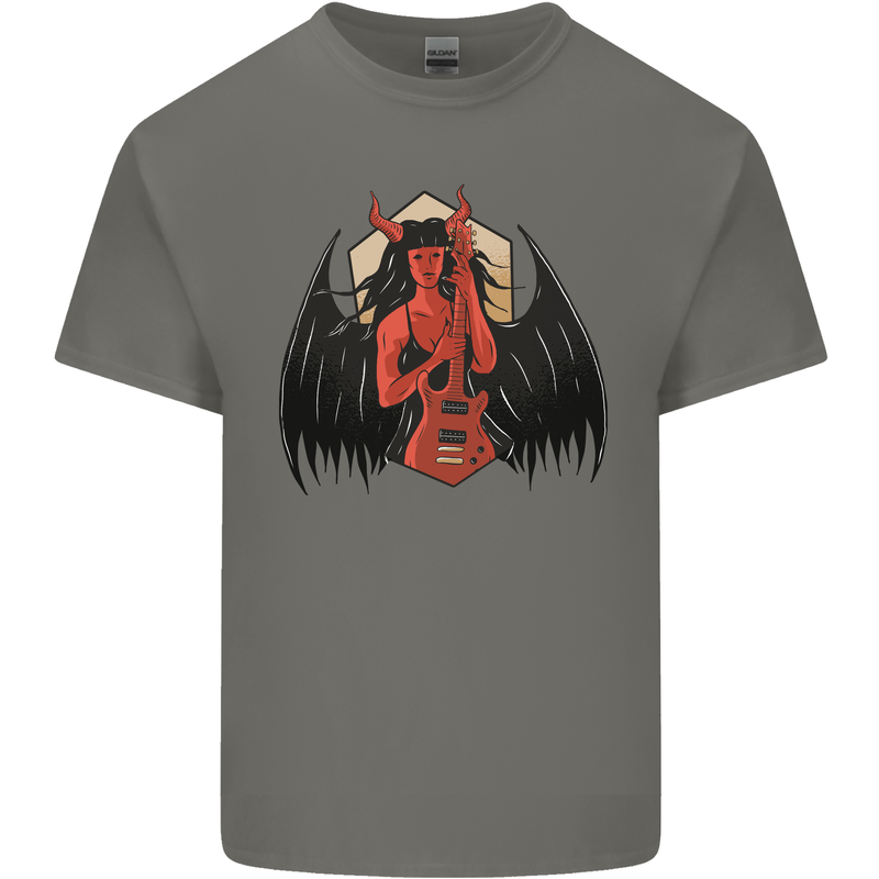 Devil Woman Guitar Death Heavy Metal Rock Kids T-Shirt Childrens Charcoal