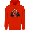 Devil Woman Guitar Death Heavy Metal Rock Mens 80% Cotton Hoodie Bright Red