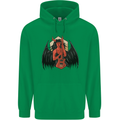 Devil Woman Guitar Death Heavy Metal Rock Mens 80% Cotton Hoodie Irish Green