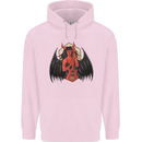 Devil Woman Guitar Death Heavy Metal Rock Mens 80% Cotton Hoodie Light Pink