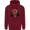 Devil Woman Guitar Death Heavy Metal Rock Mens 80% Cotton Hoodie Maroon