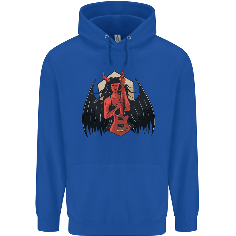 Devil Woman Guitar Death Heavy Metal Rock Mens 80% Cotton Hoodie Royal Blue