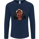 Devil Woman Guitar Death Heavy Metal Rock Mens Long Sleeve T-Shirt Navy Blue