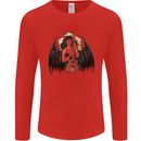 Devil Woman Guitar Death Heavy Metal Rock Mens Long Sleeve T-Shirt Red