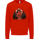Devil Woman Guitar Death Heavy Metal Rock Mens Sweatshirt Jumper Bright Red