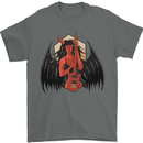 Devil Woman Guitar Death Heavy Metal Rock Mens T-Shirt 100% Cotton Charcoal