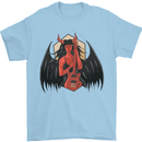 Devil Woman Guitar Death Heavy Metal Rock Mens T-Shirt 100% Cotton Light Blue