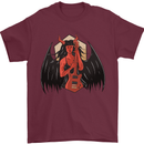 Devil Woman Guitar Death Heavy Metal Rock Mens T-Shirt 100% Cotton Maroon