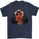 Devil Woman Guitar Death Heavy Metal Rock Mens T-Shirt 100% Cotton Navy Blue